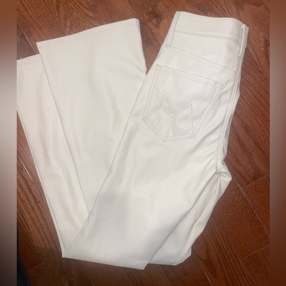 NWT MOTHER The Weekender Heel - Faux Leather in Wax on Wax off, Egret ✨ Sz 26 - Picture 10 of 15